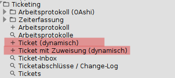 modules ticket erstellen navigation tree